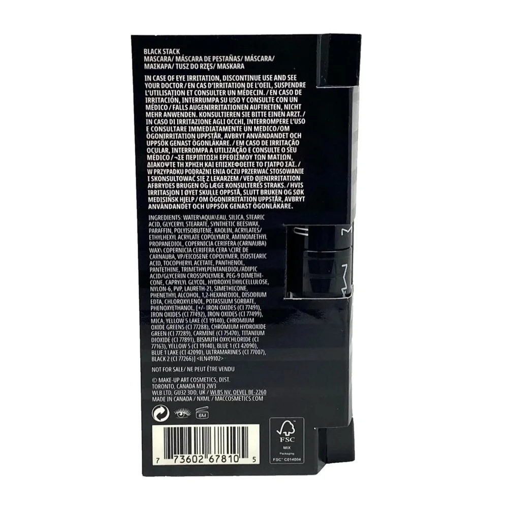 MAC Stack Mascara Superstack Mega Brush Black Mascara Travel Size 0.1 oz / 3 ml